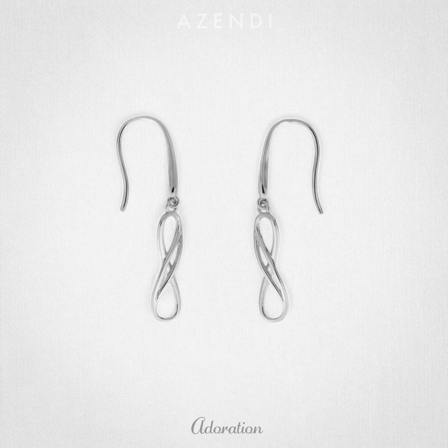 Silver Double Infinity Drop Earrings