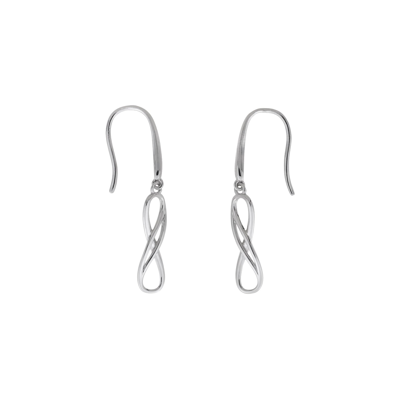 Silver Double Infinity Drop Earrings
