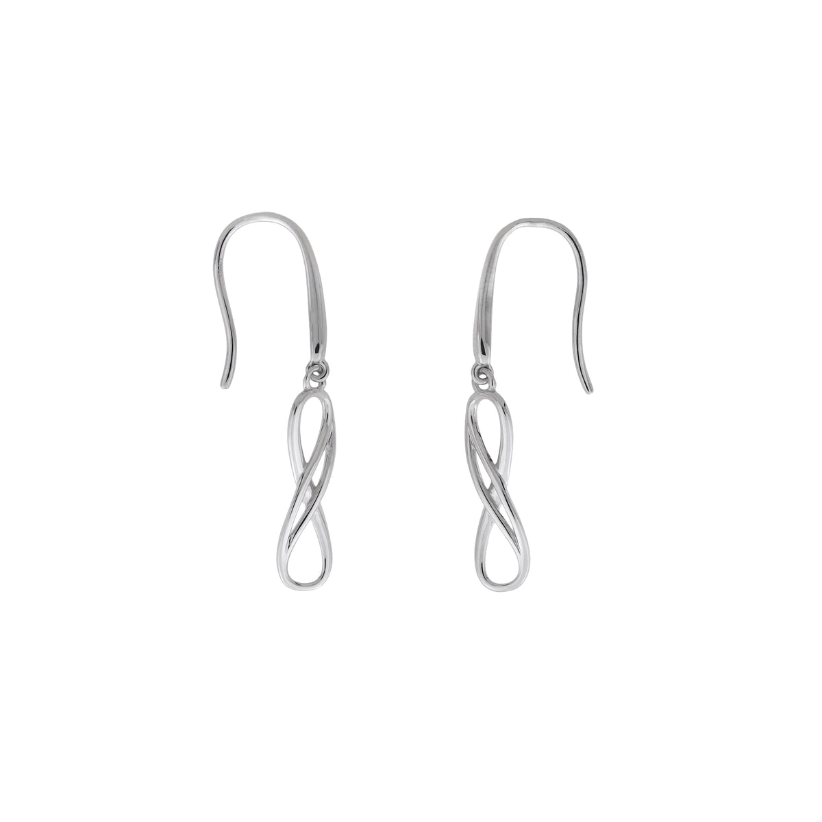 Silver Double Infinity Drop Earrings