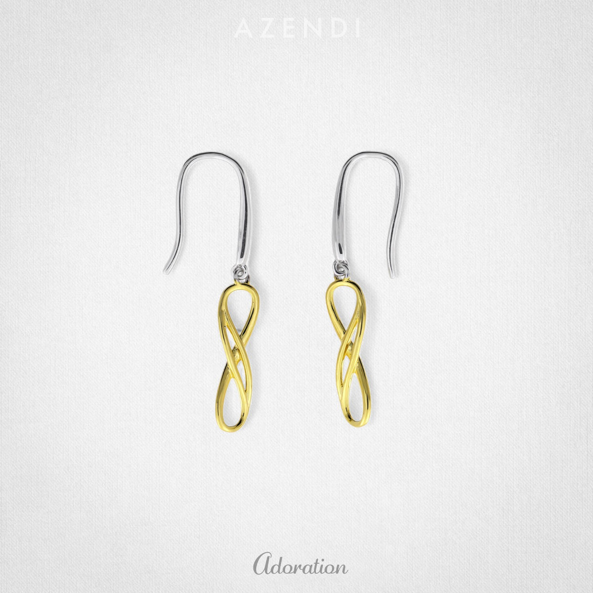 Silver Double Infinity Drop Earrings