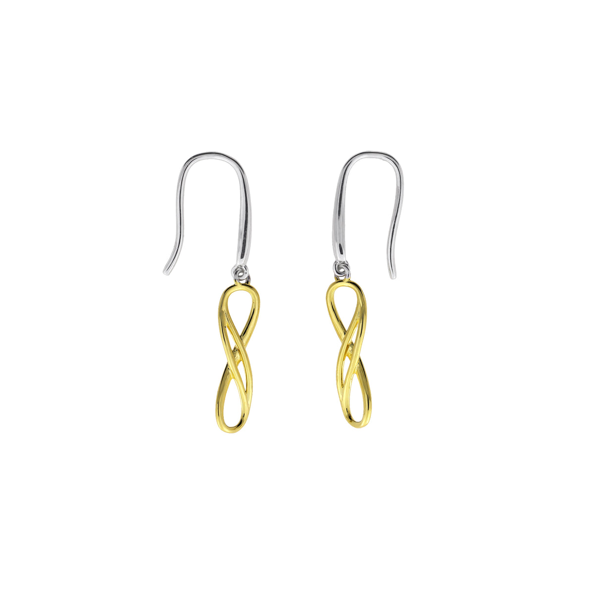Silver Double Infinity Drop Earrings