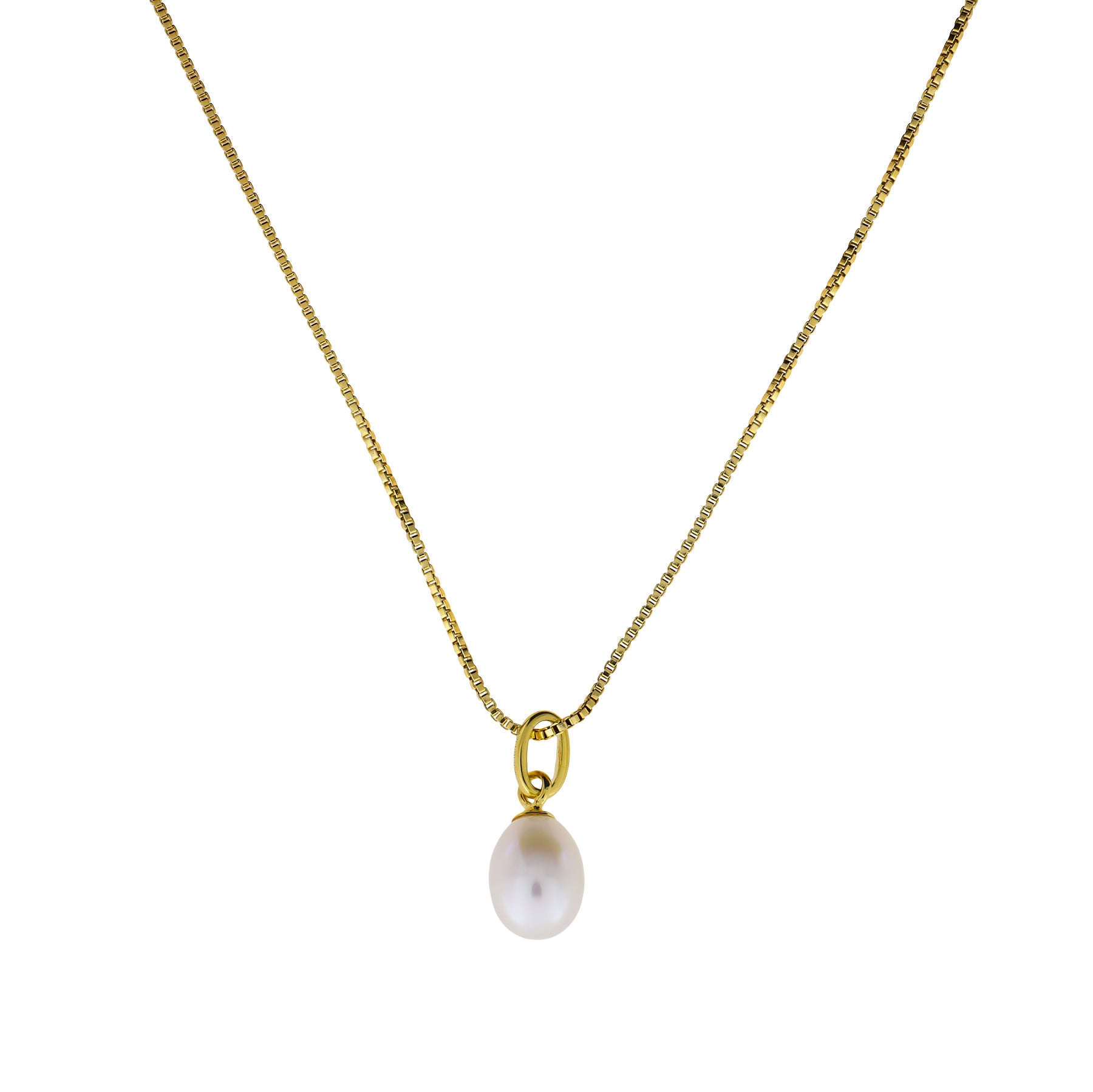 Simple Gold Vermeil Teardrop Freshwater Pearl Pendant