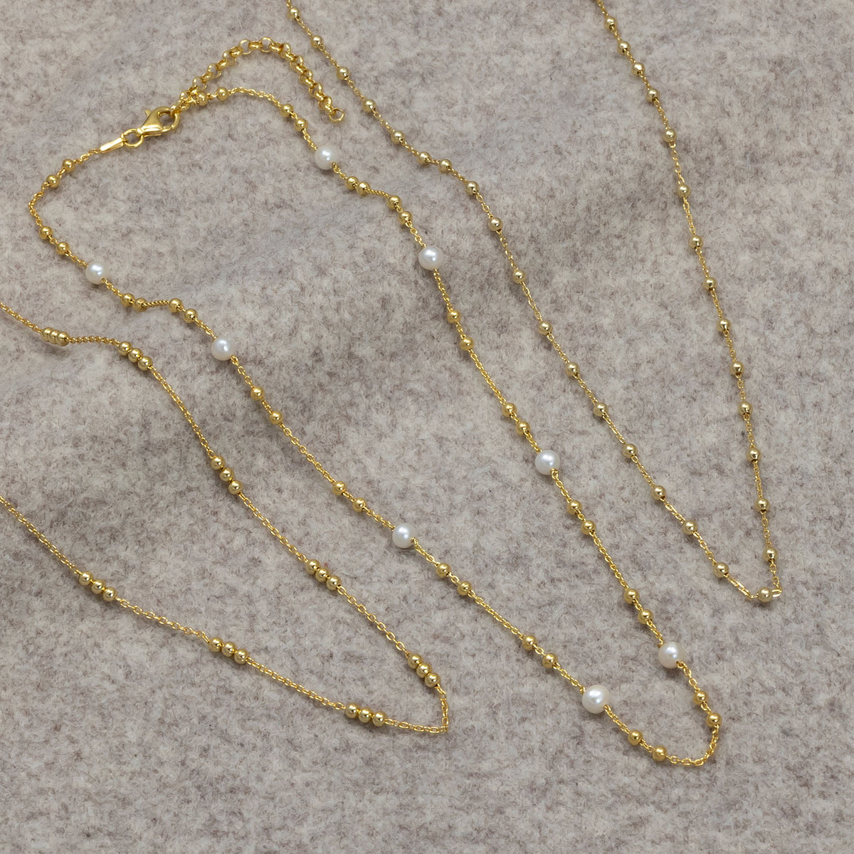 Gold Vermeil Freshwater Pearl Beaded Necklace