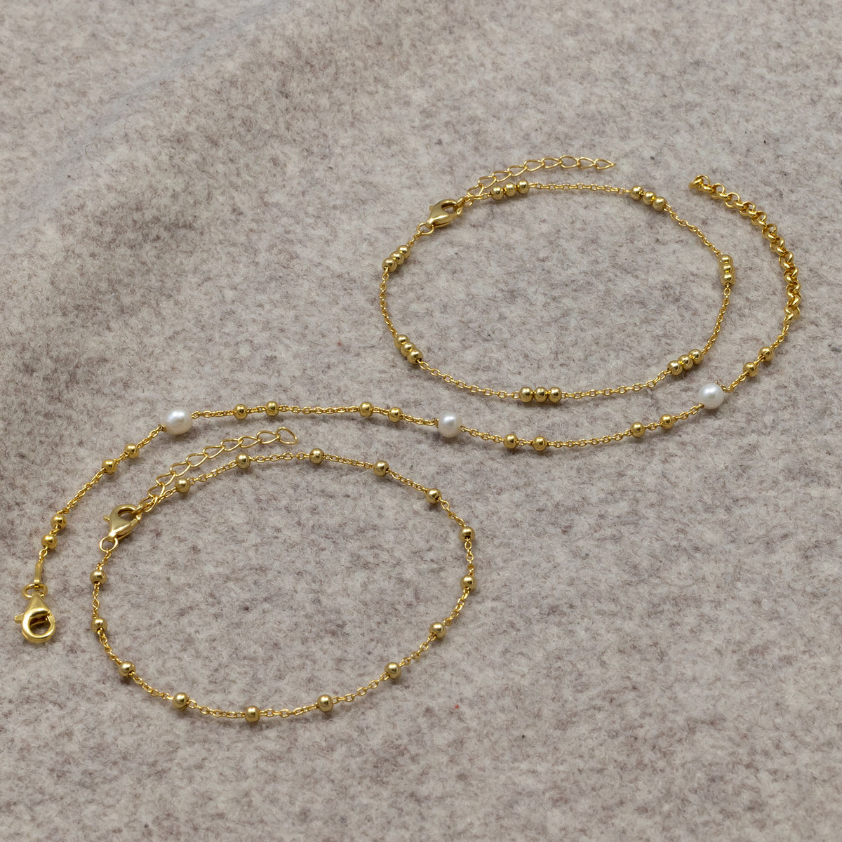 Gold Vermeil Freshwater Pearl & Bead Bracelet