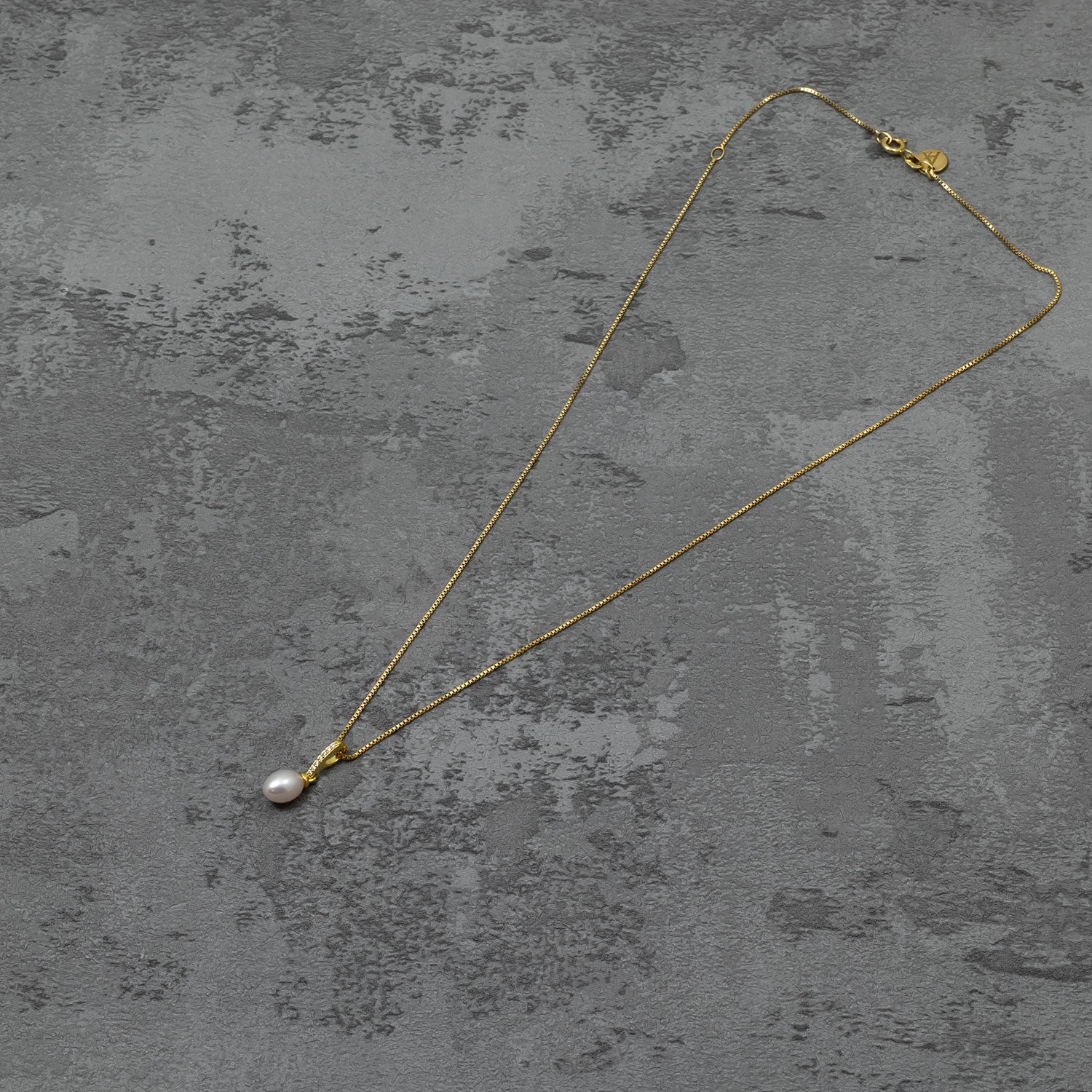 Gold Vermeil & Pavé Oval Pearl Pendant