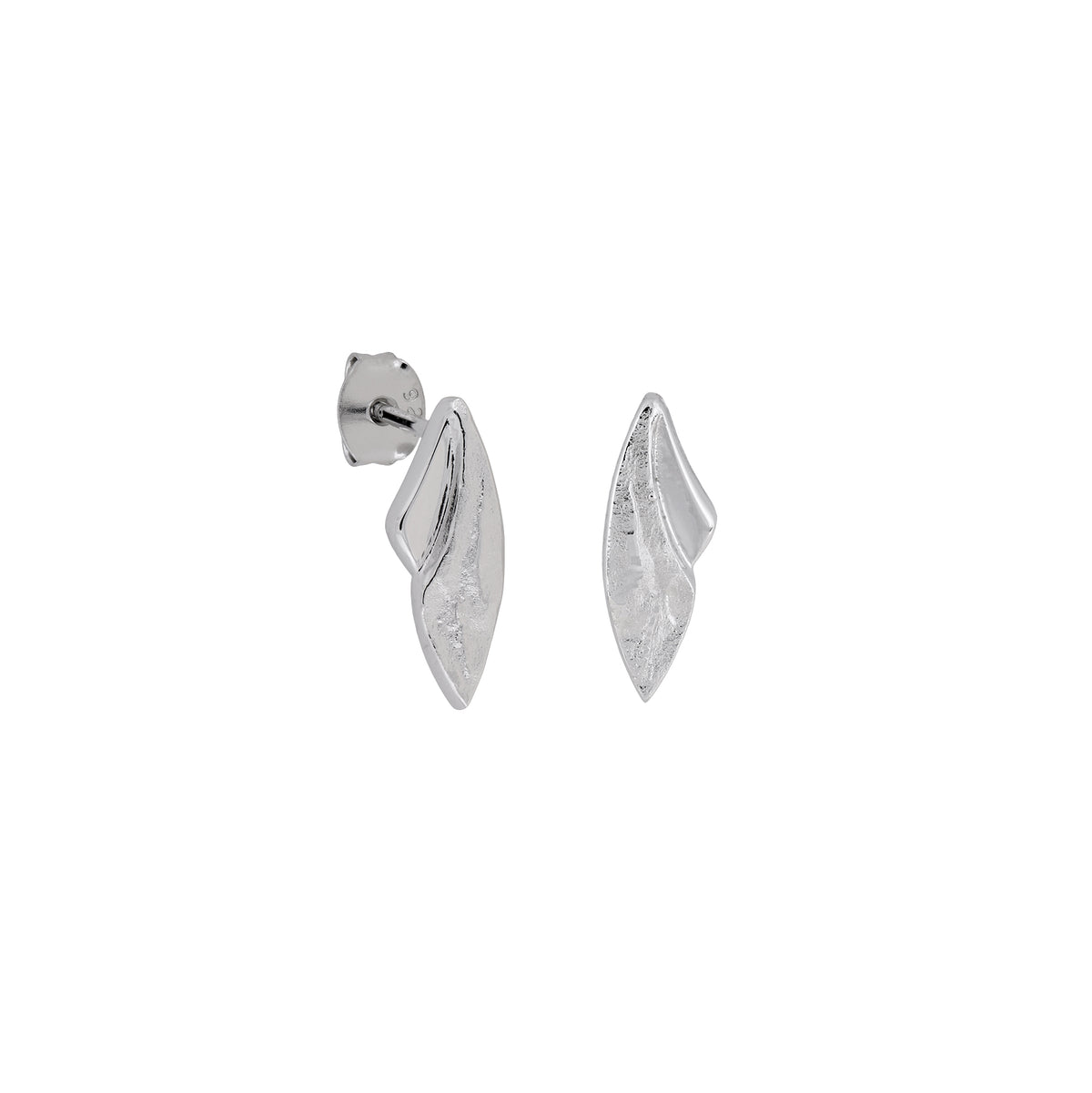 Malham Cove Curved Textured & Polished Stud Earrings