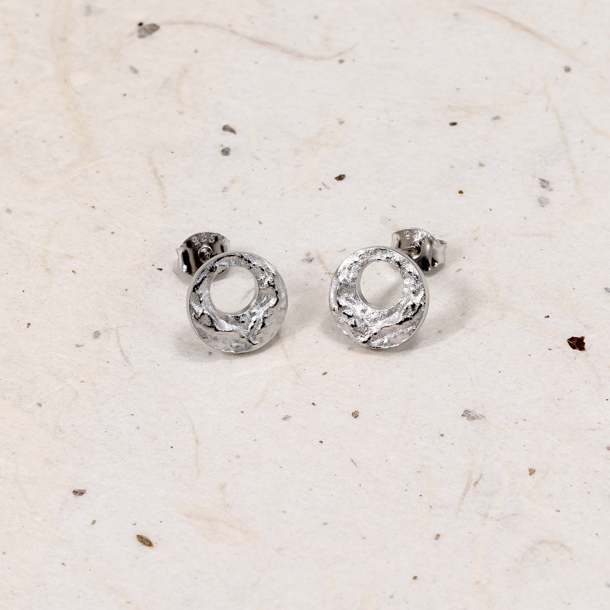 Malham Cove Textured Circle Stud Earrings