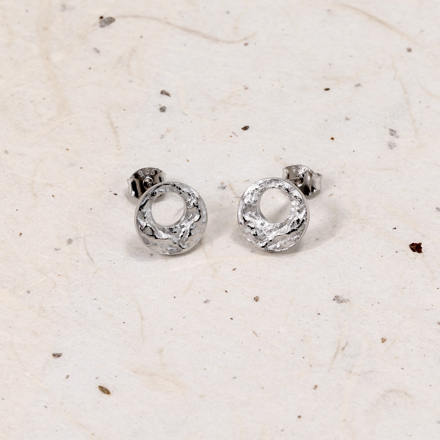 Malham Cove Textured Circle Stud Earrings