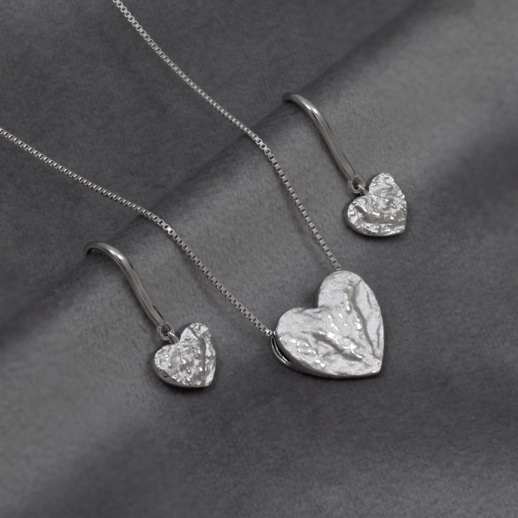 Malham Cove Textured Heart Pendant
