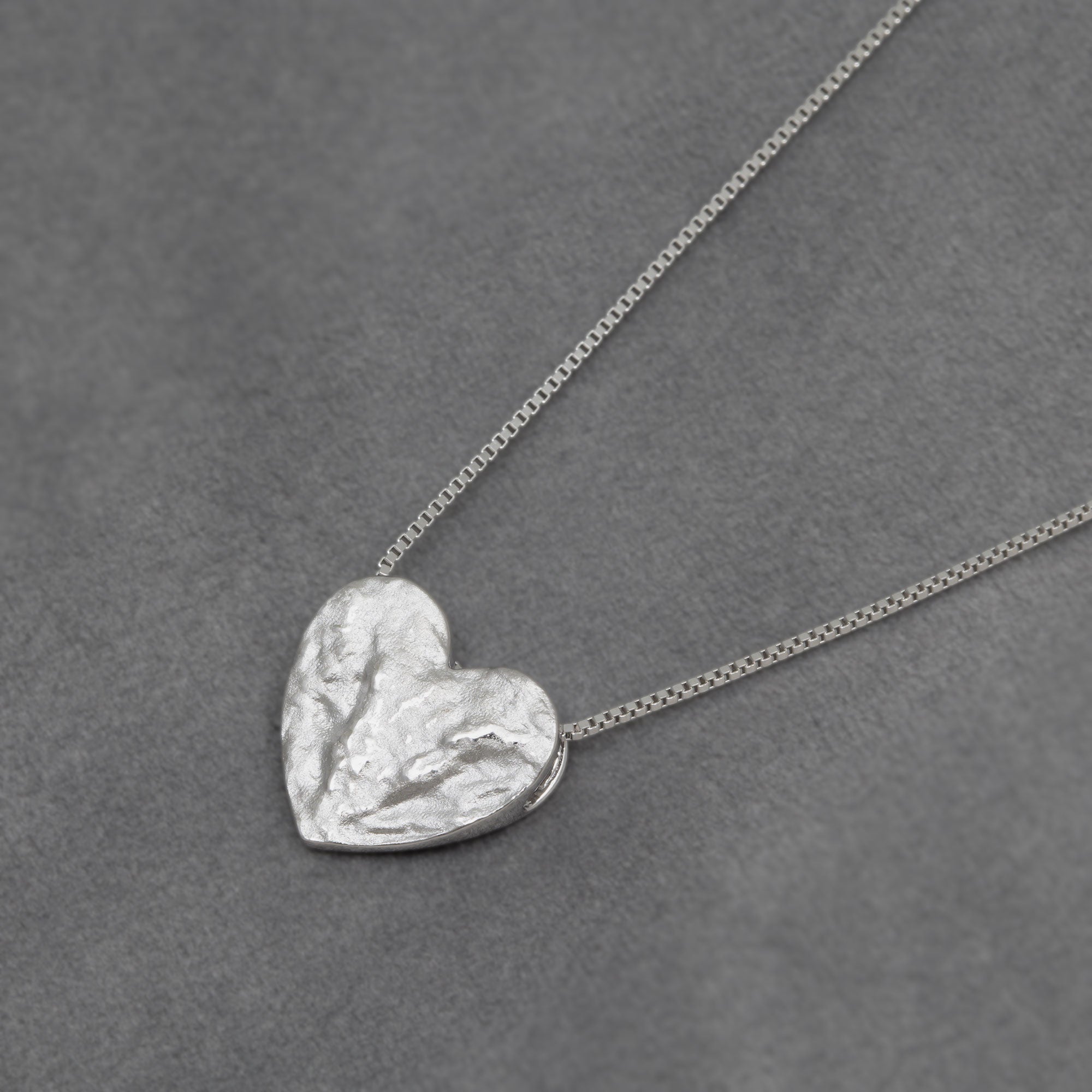 Malham Cove Textured Heart Pendant