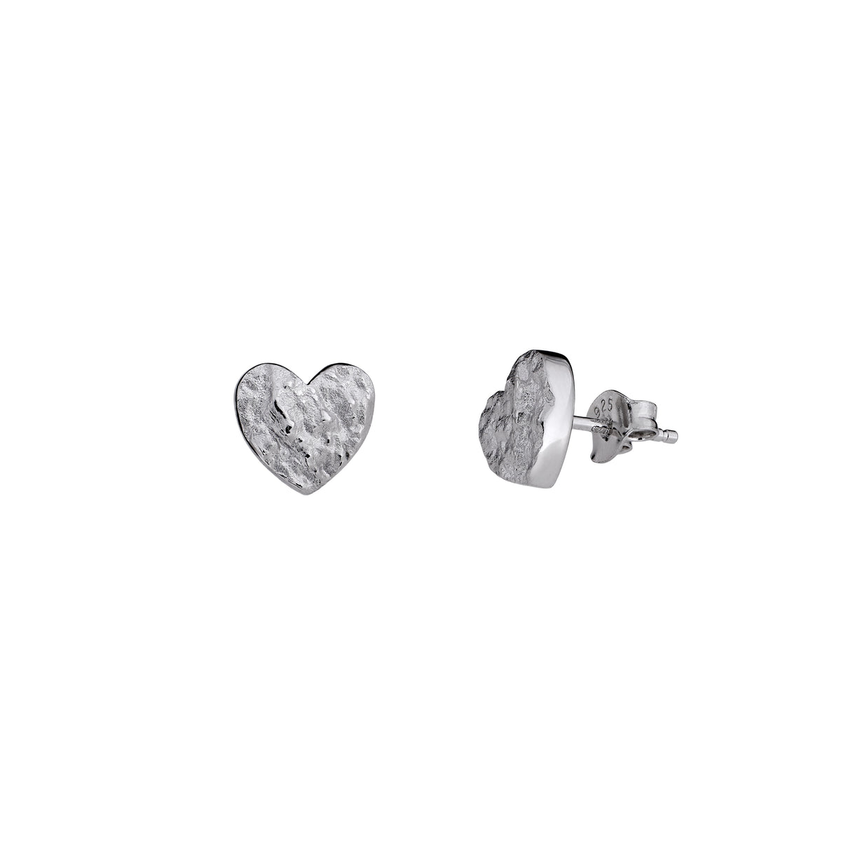 Malham Cove Textured Heart Stud Earrings