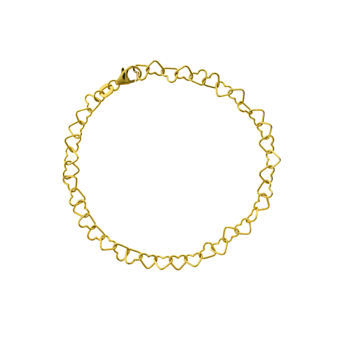 Gold Vermeil Miniature Heart Links Bracelet