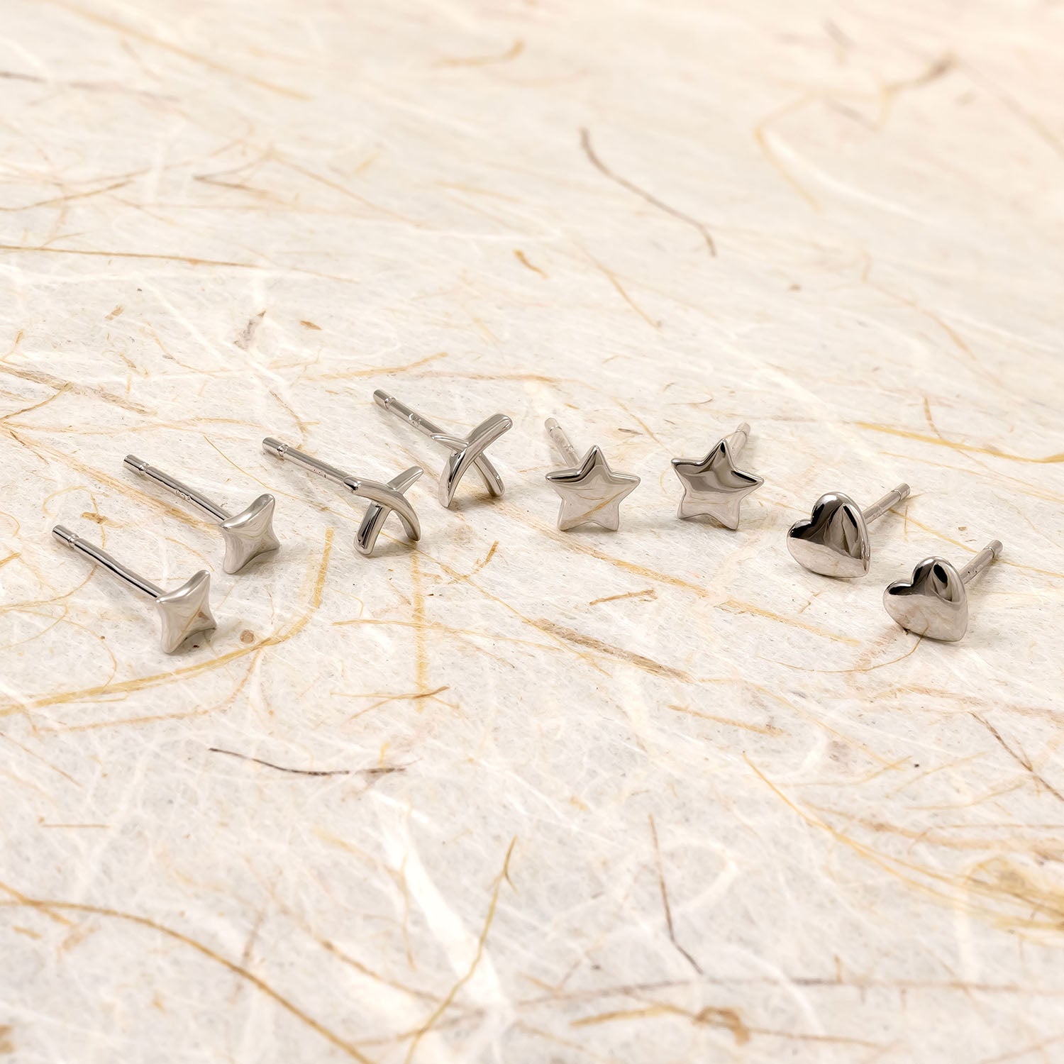 Polished Stars Stud Earrings