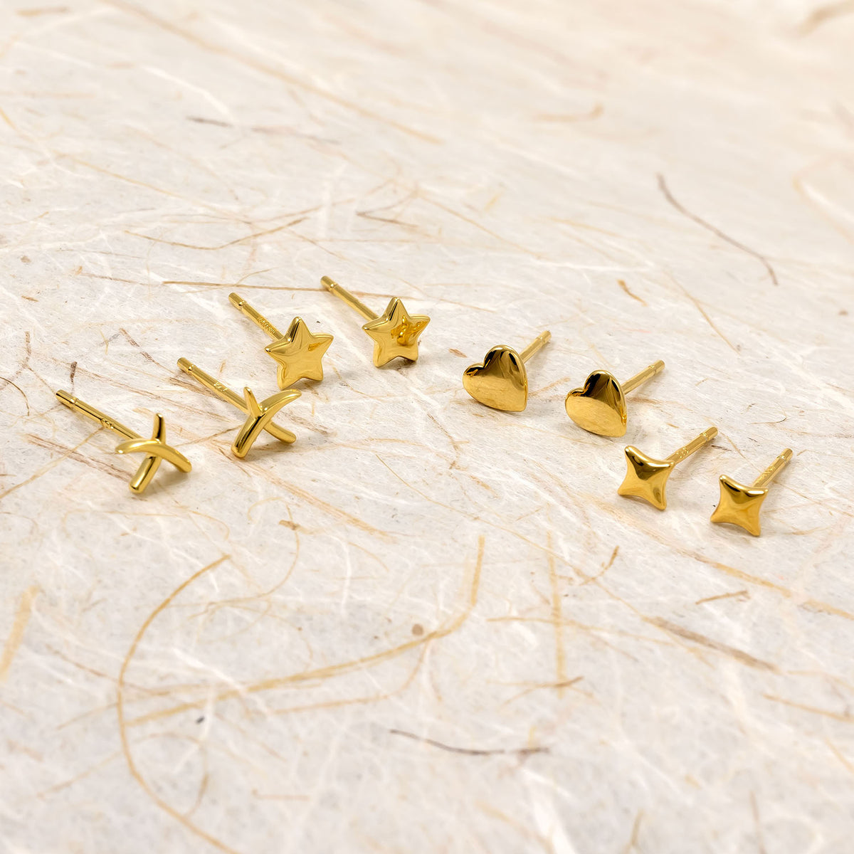 Polished Heart Stud Earrings