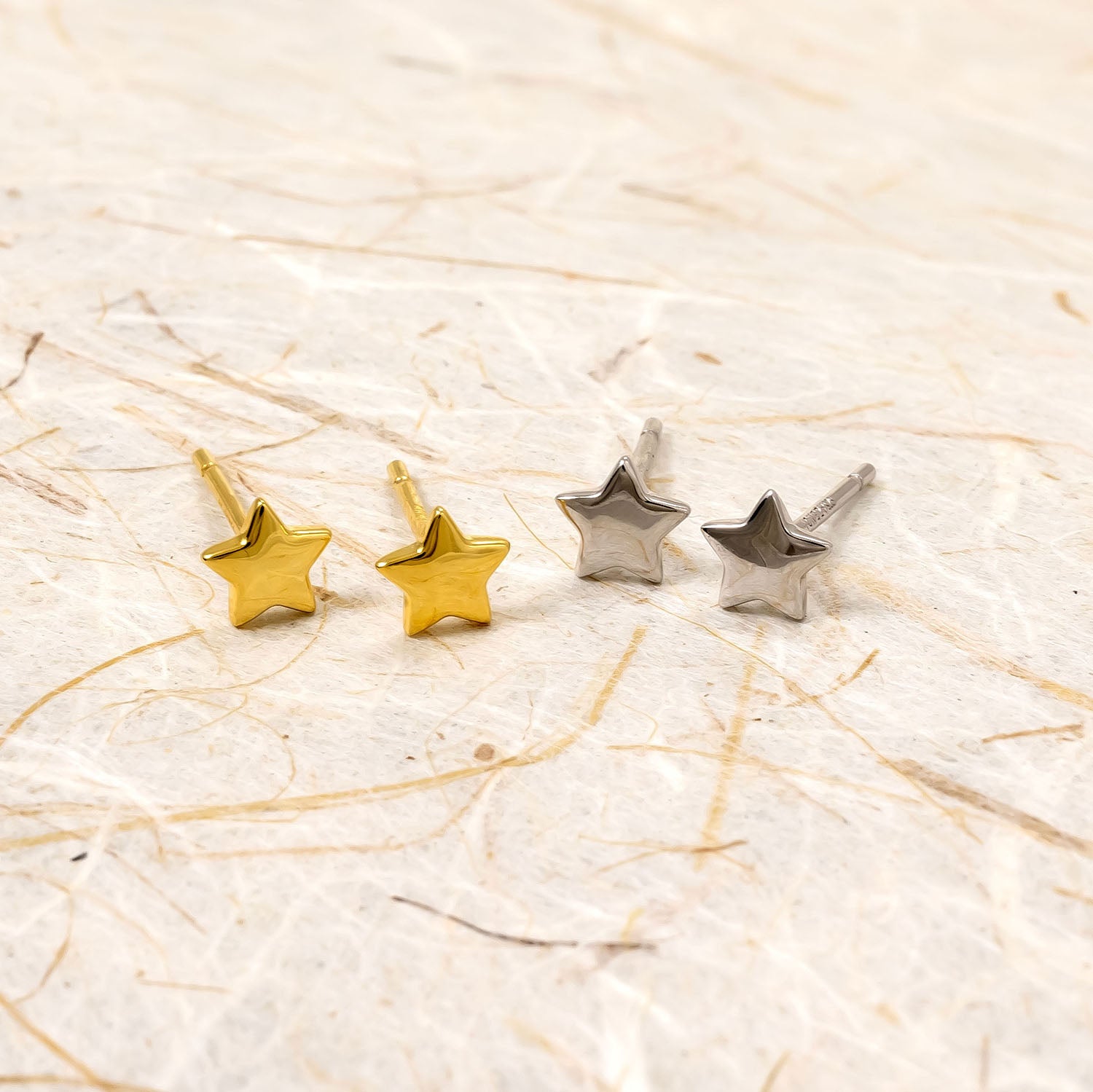 Polished Stars Stud Earrings