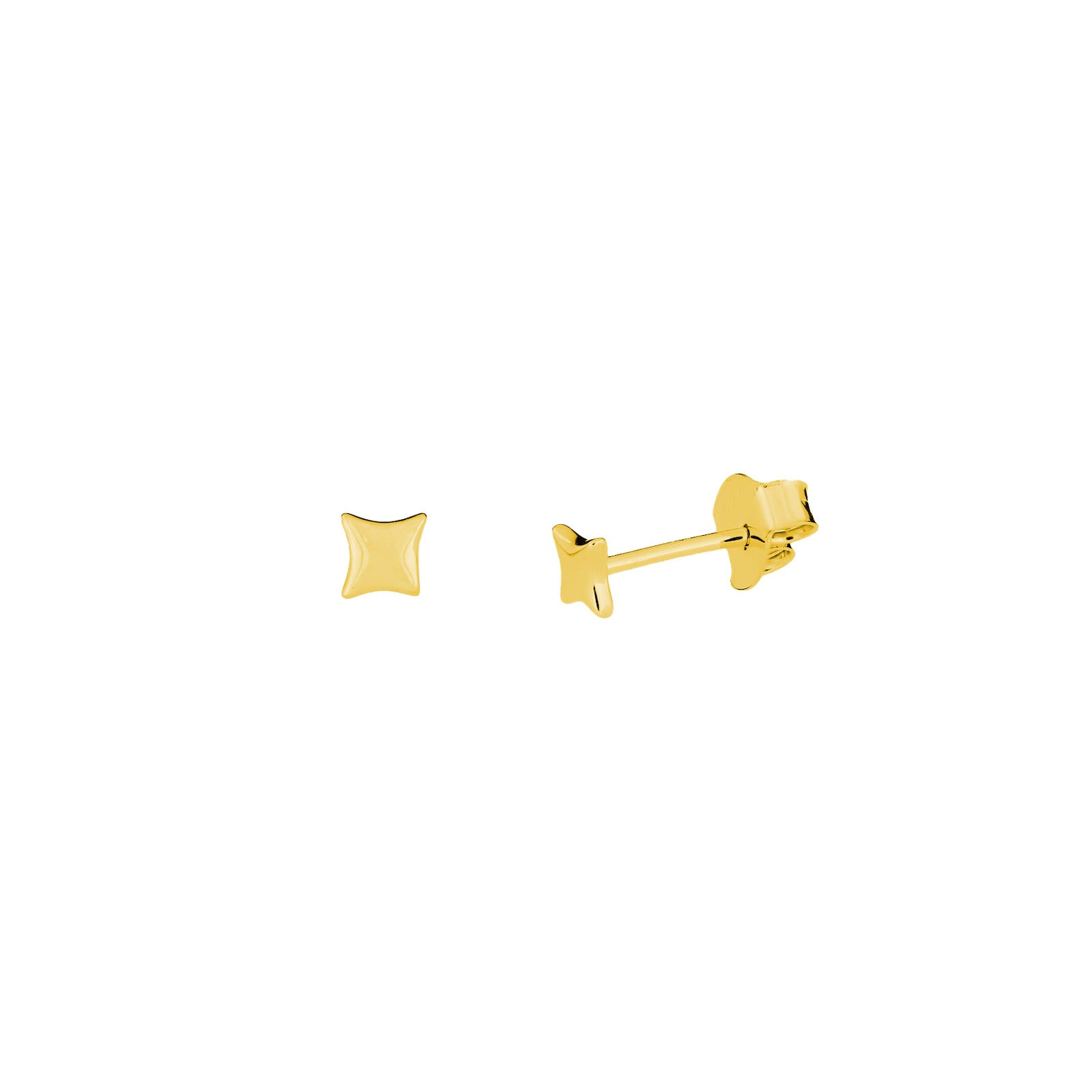 Polished Four-Point Star Stud Earrings
