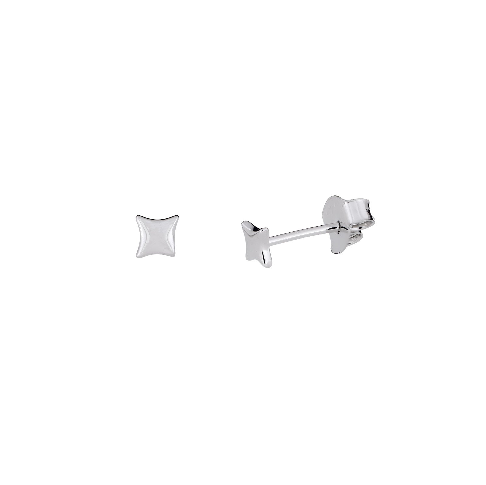 Polished Four-Point Star Stud Earrings