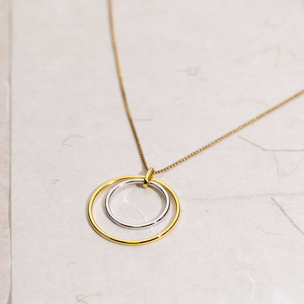 Twin Circle Silver & Gold Vermeil Pendant