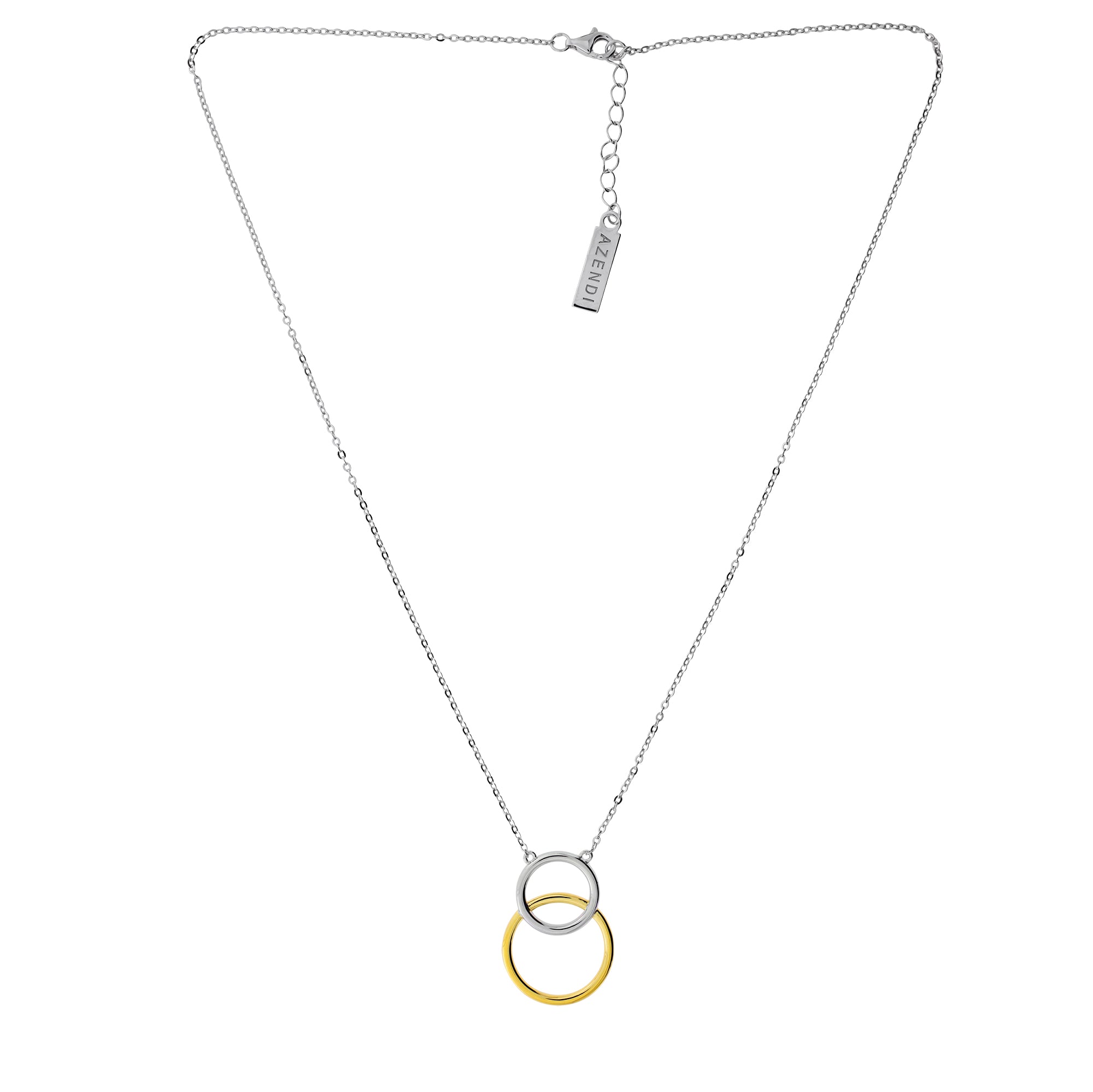 Silver & Gold Vermeil Twin Circle Necklace