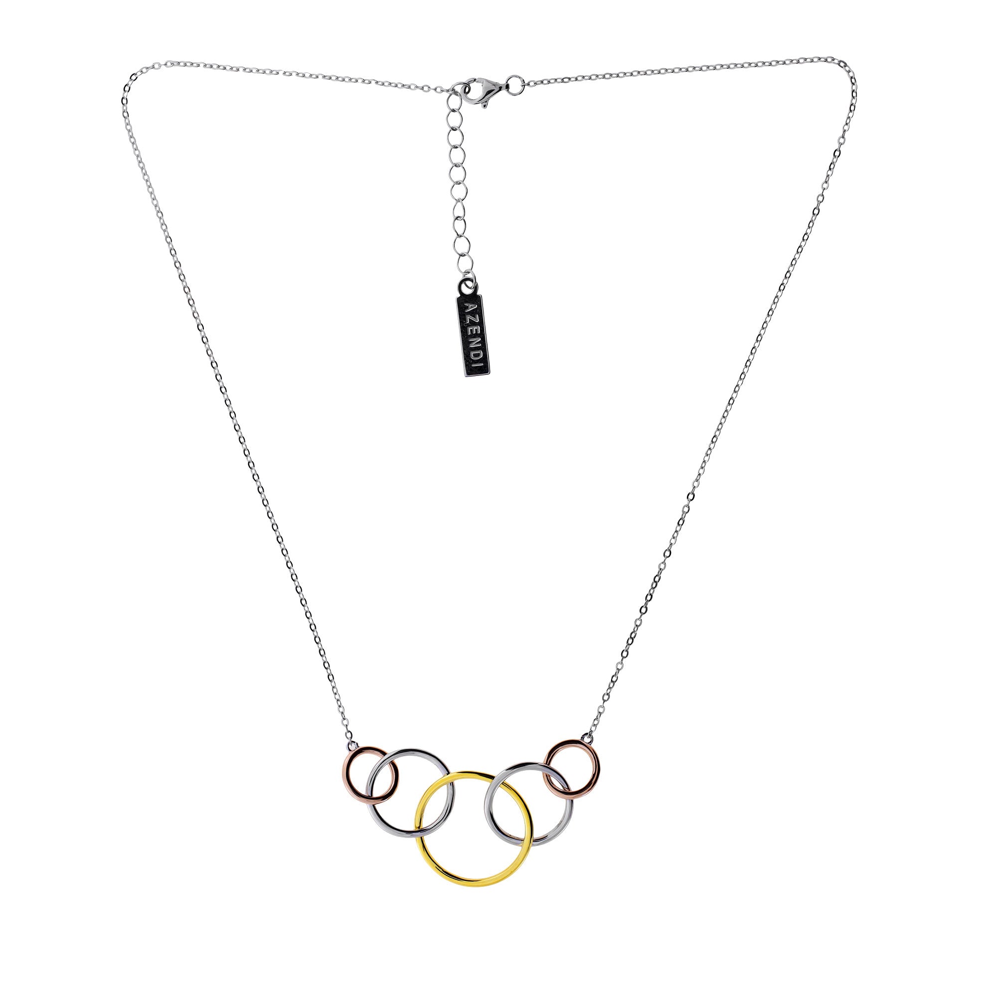 Mixed Vermeil Five Circle Necklace