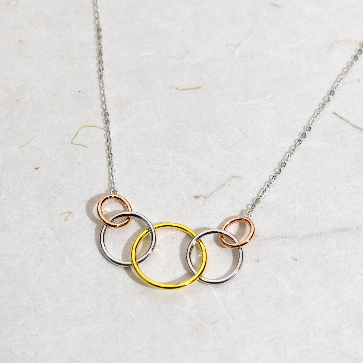 Mixed Vermeil Five Circle Necklace