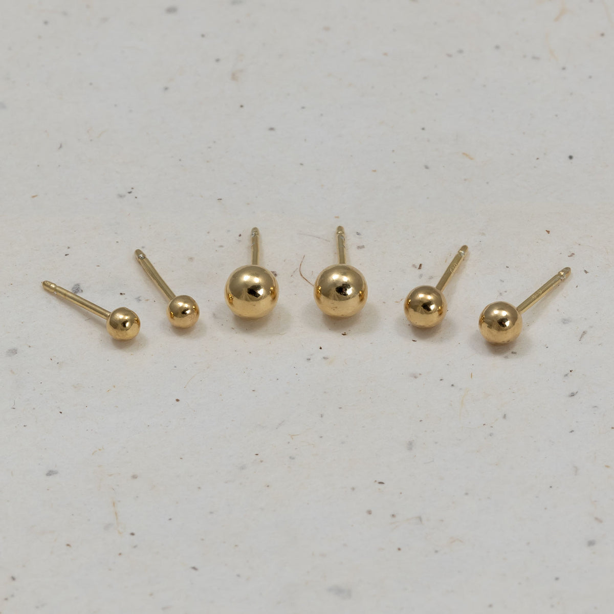Gold Vermeil Ball Sphere Stud