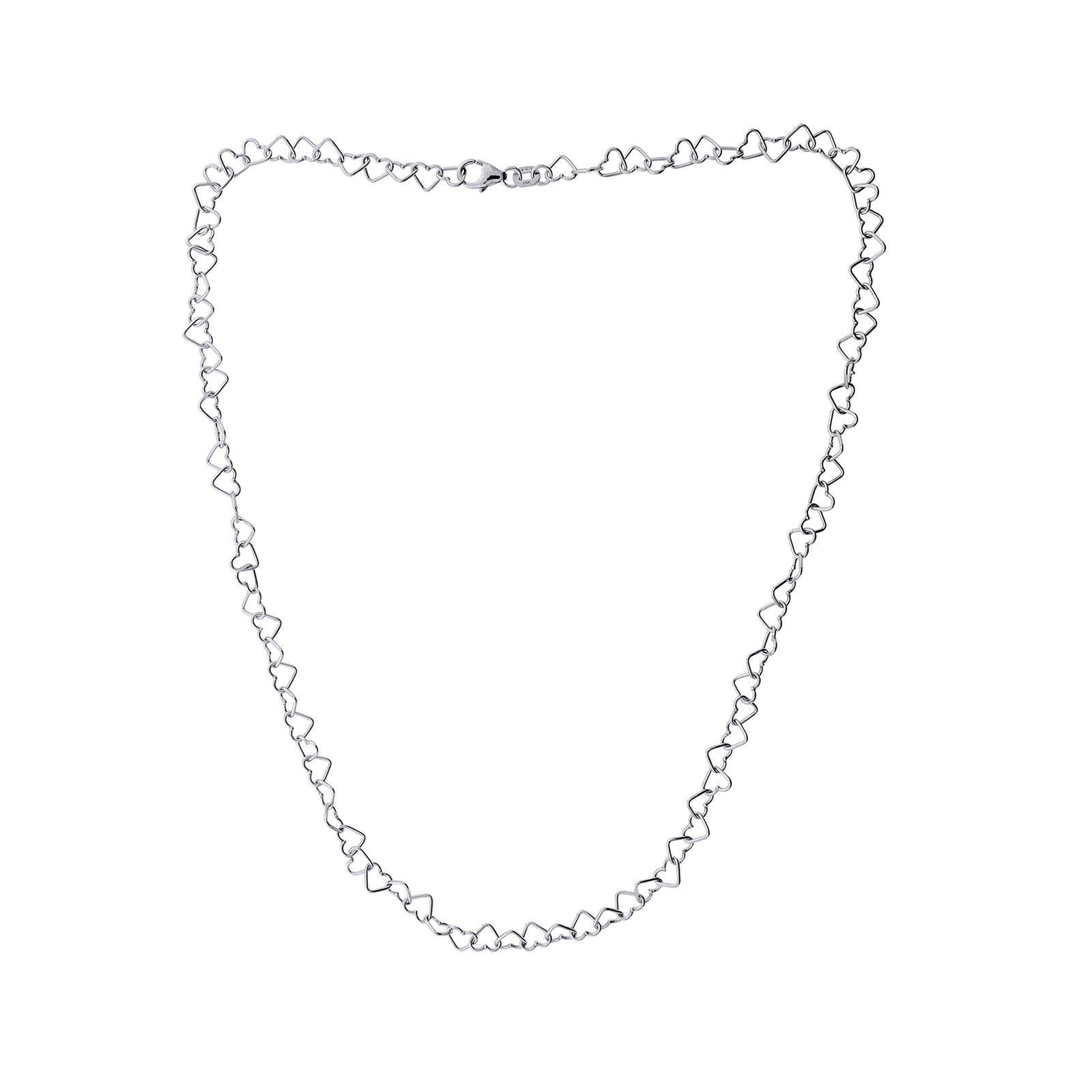 Silver Miniature Heart Links Necklace
