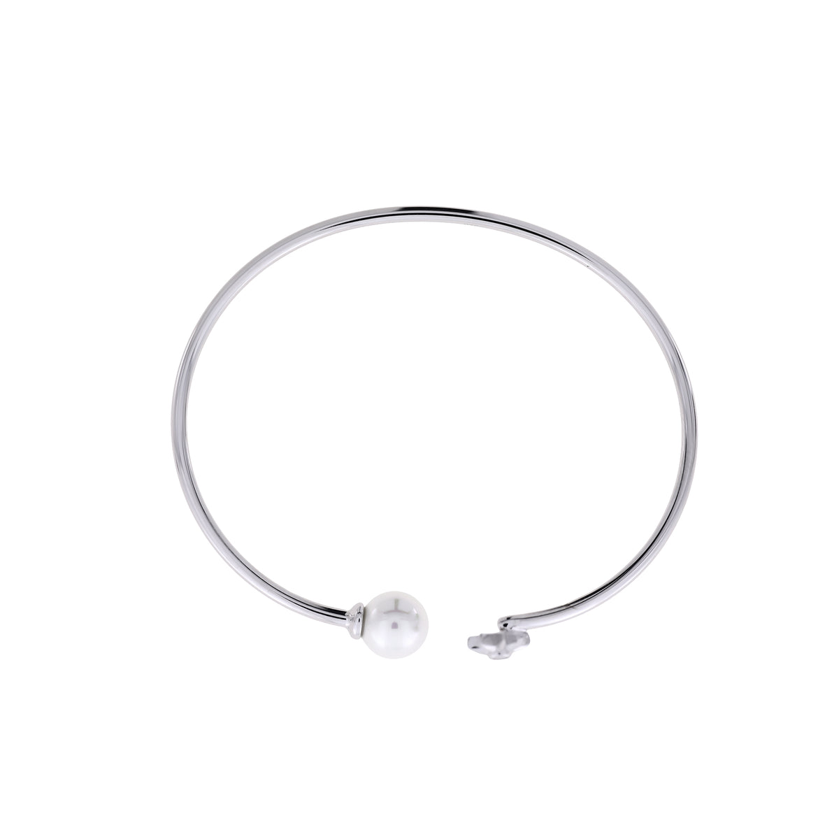 Silver Shell Pearl & Star Flexi Cuff Bangle