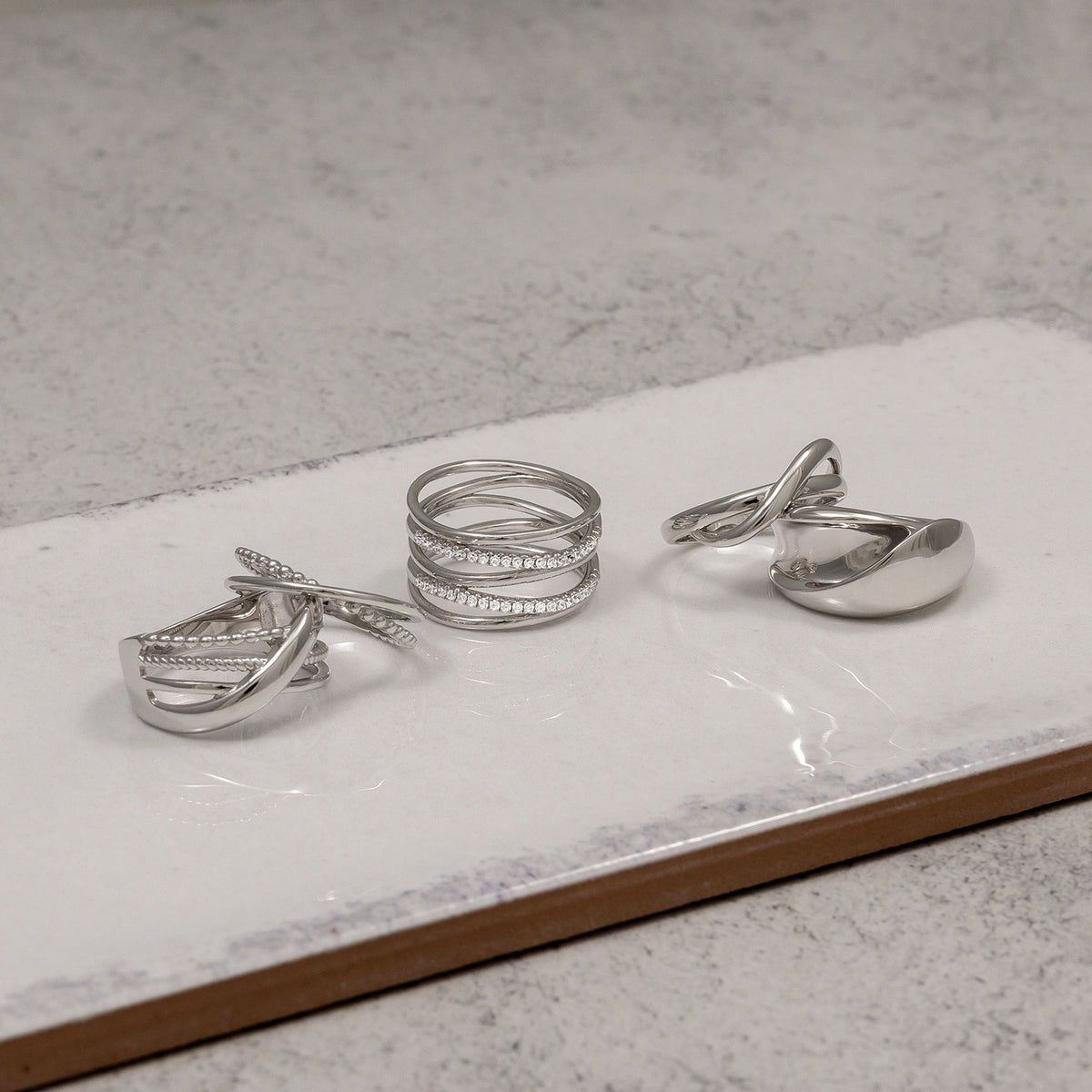 Polished Wave Silver Ring