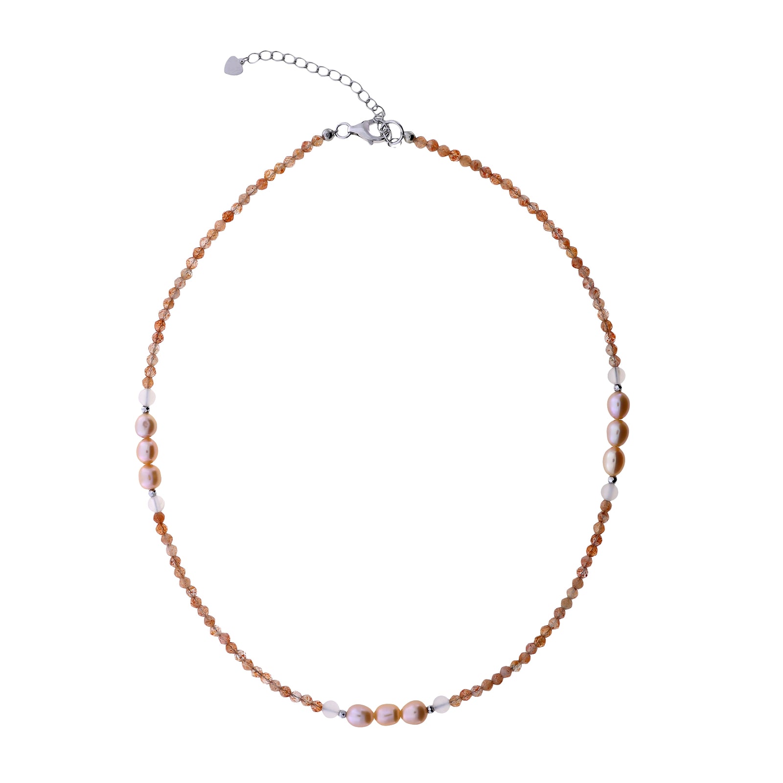 Sunstone and Freshwater Pearl Necklace