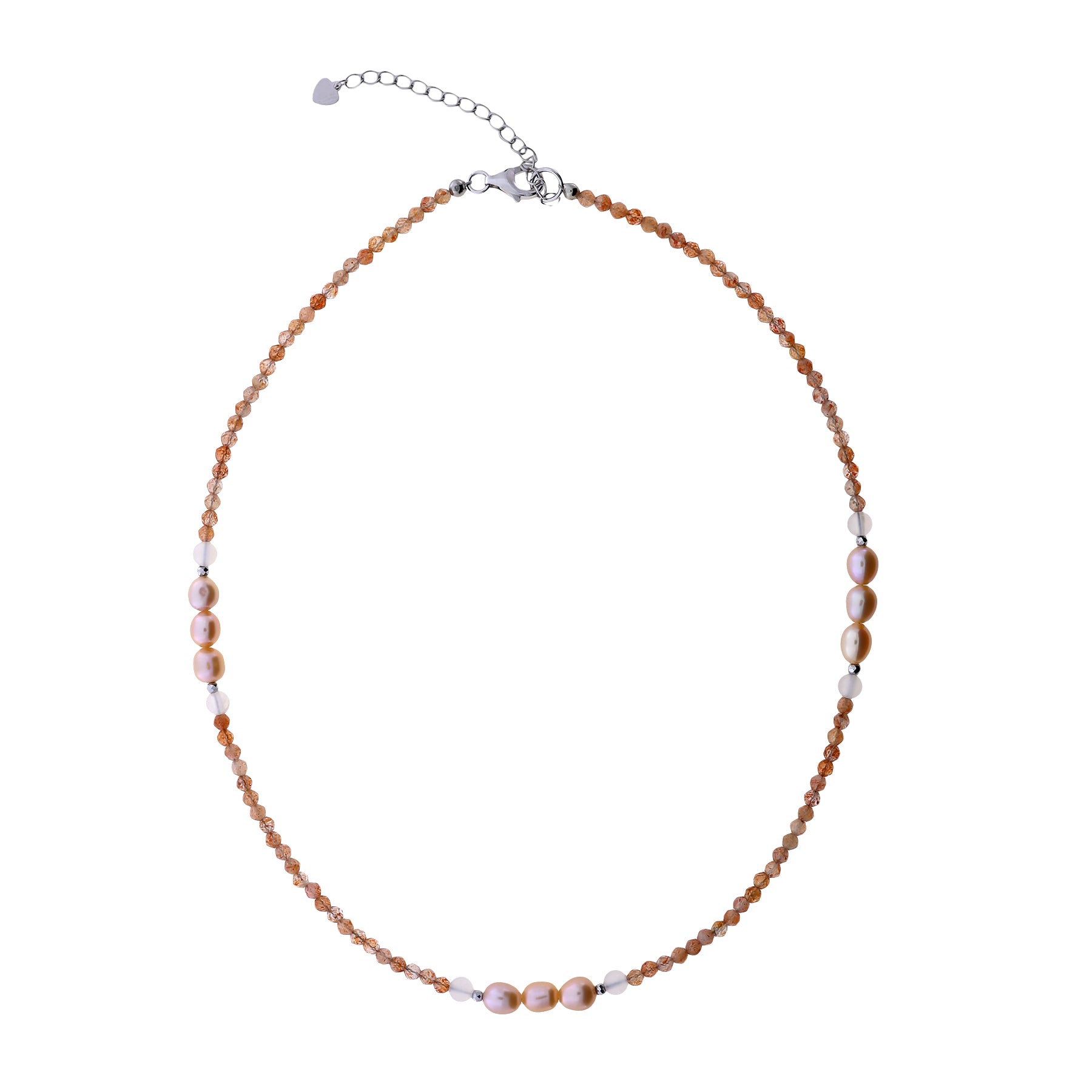 Sunstone and Freshwater Pearl Necklace