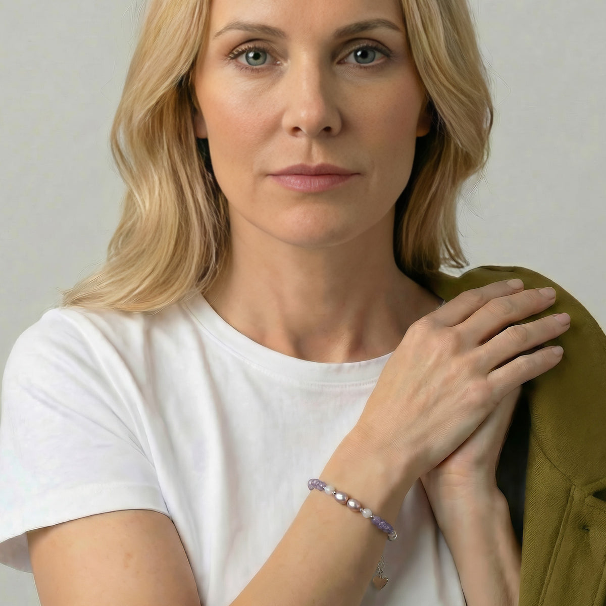 Amethyst and Freshwater Pearl Bracelet