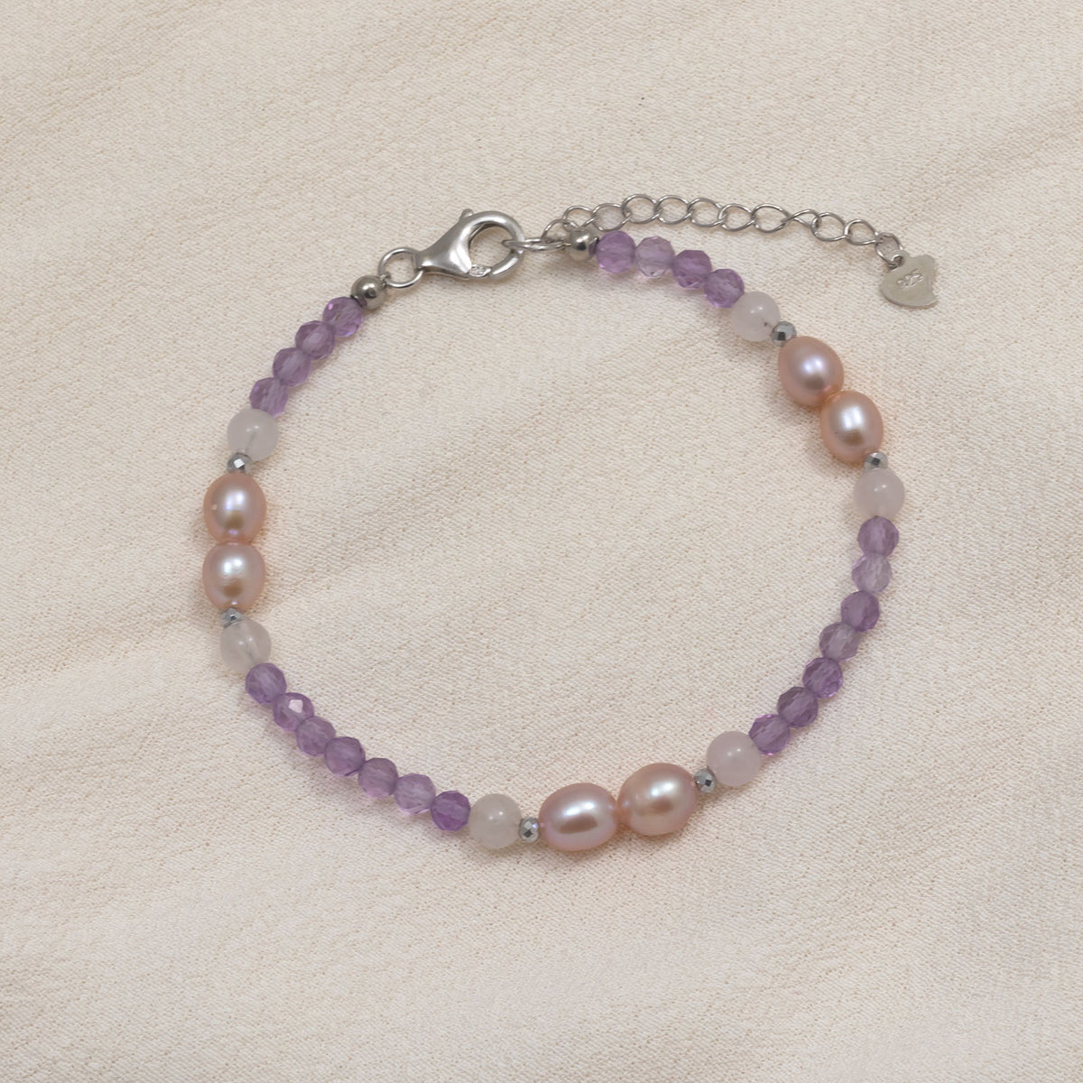 Amethyst and Freshwater Pearl Bracelet