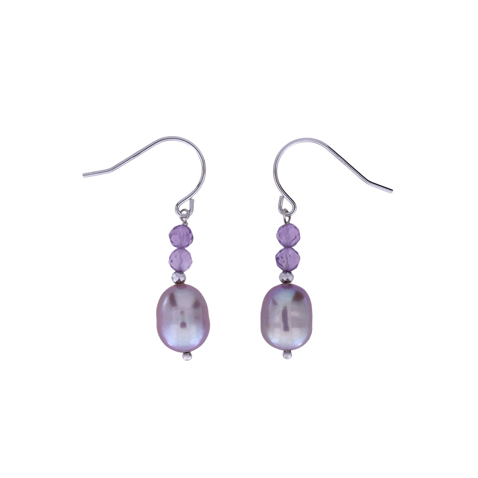 Amethyst and Freshwater Pearl Earrings