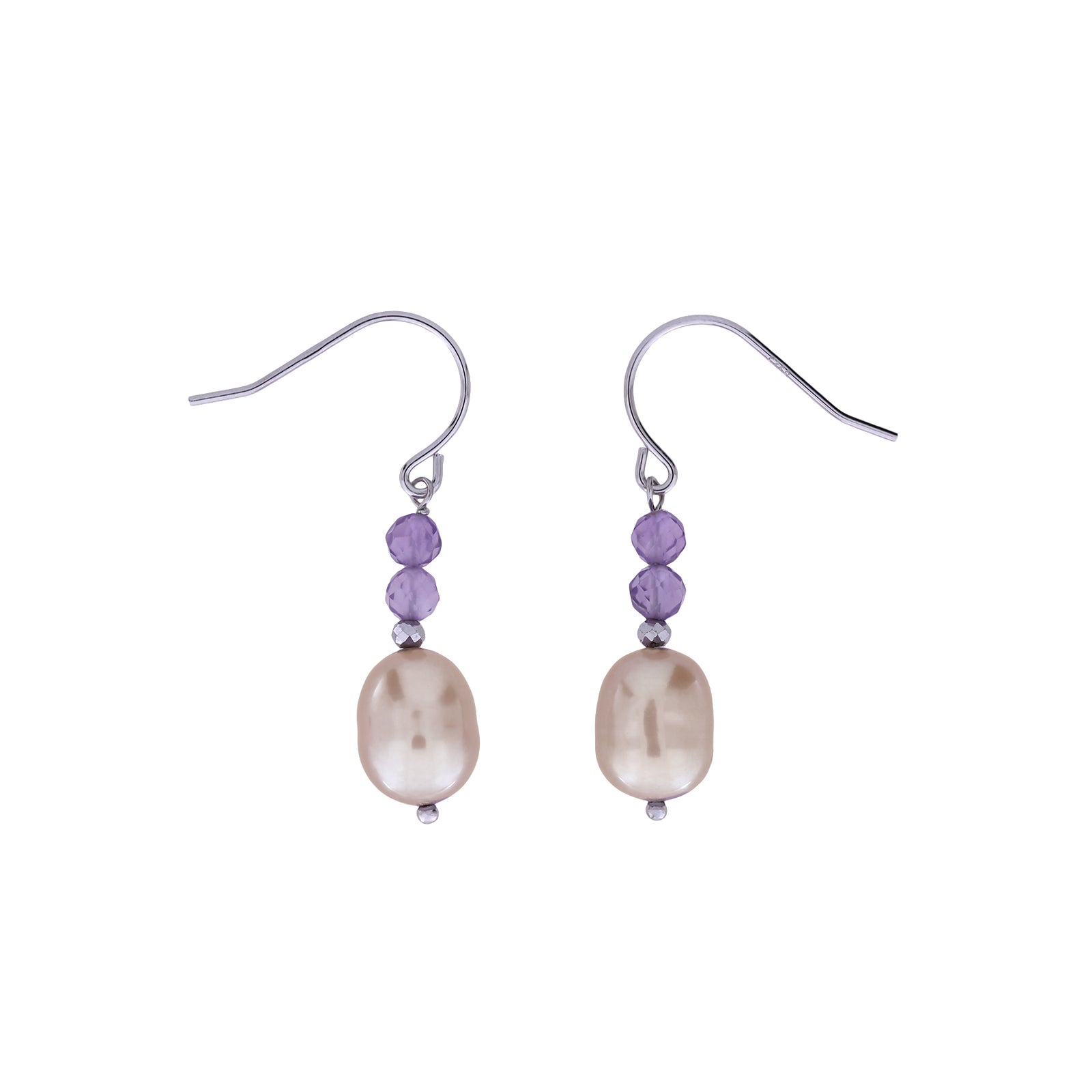 Amethyst and Freshwater Pearl Earrings