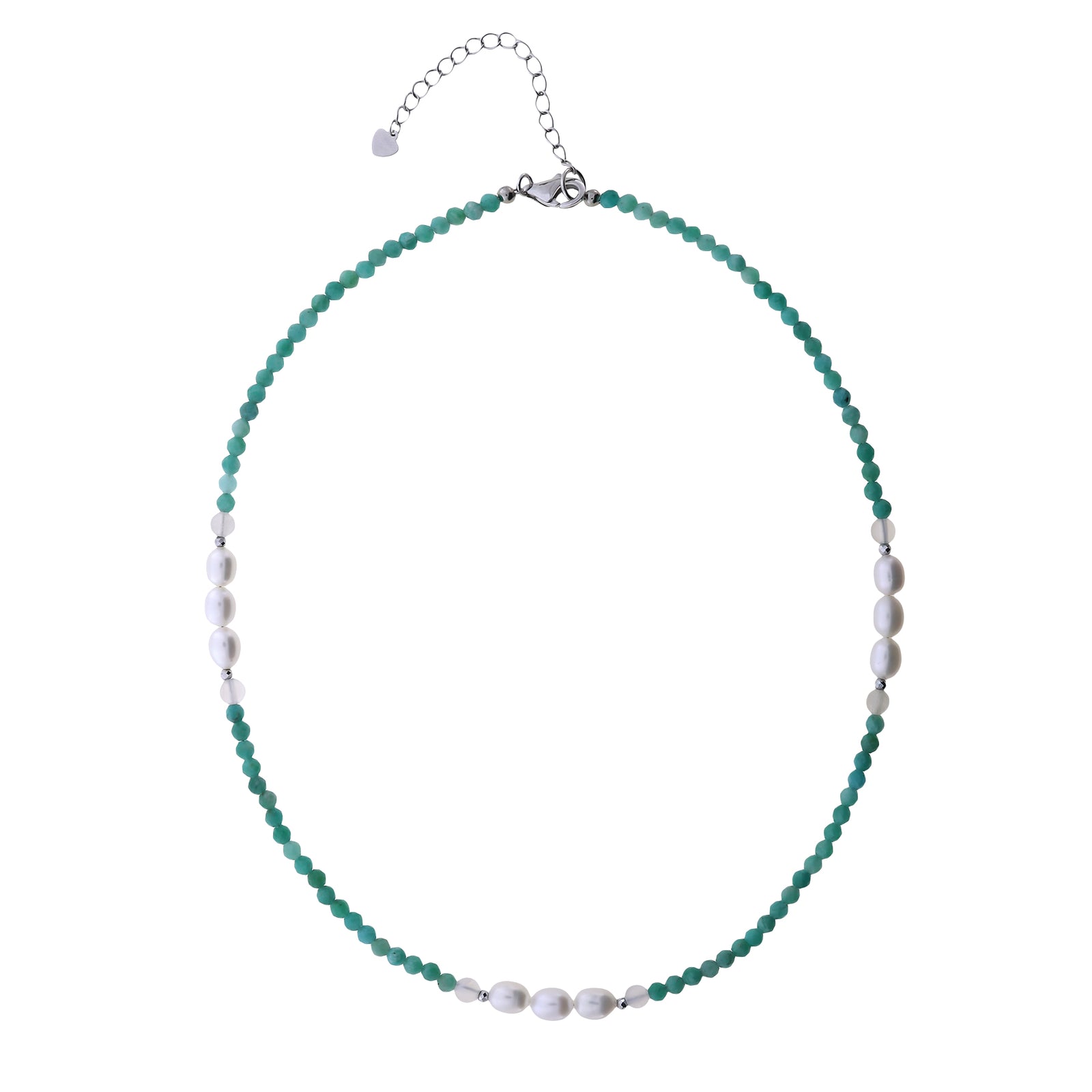 Amazonite and Freshwater Pearl Necklace