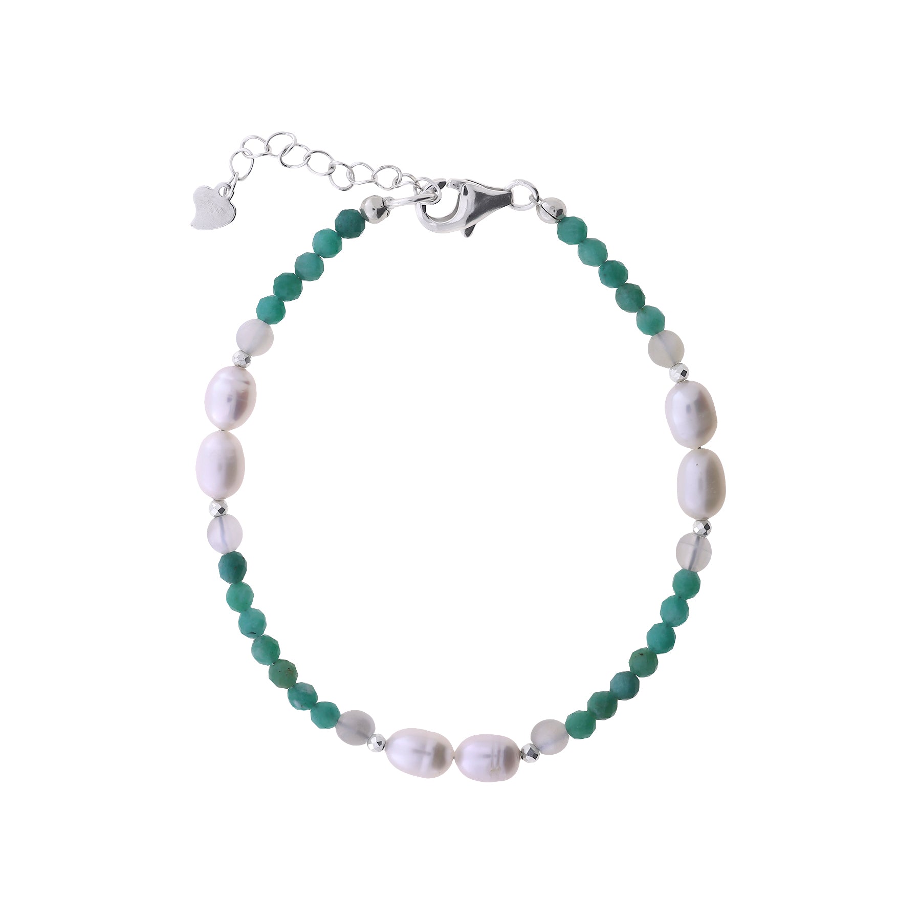Amazonite and Freshwater Pearl Bracelet