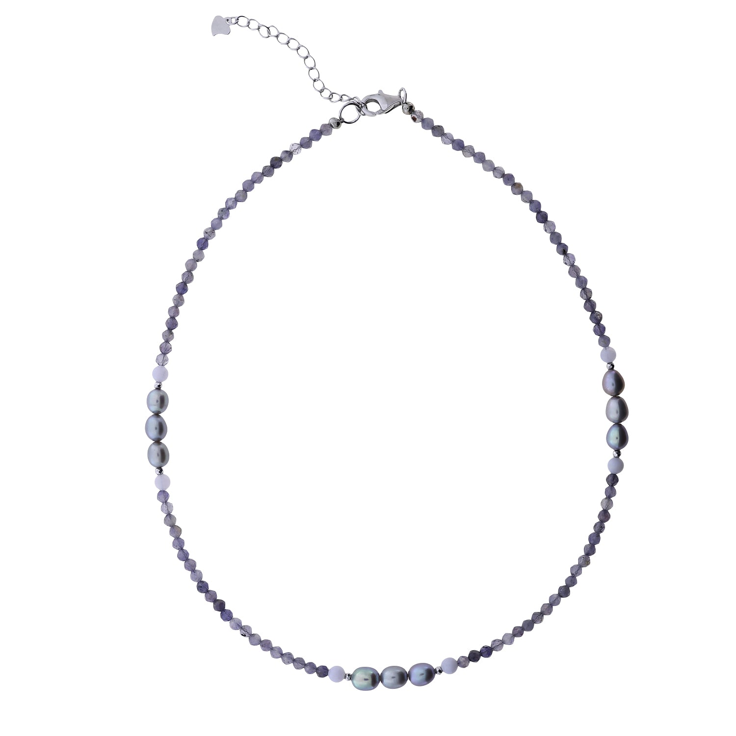 Iolite and Freshwater Pearl Necklace