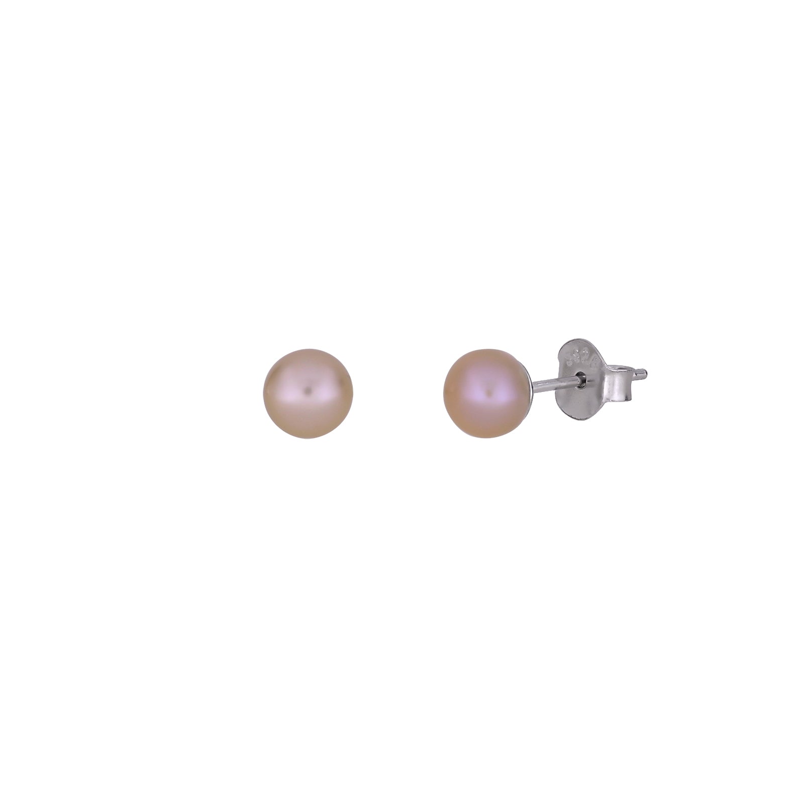 Sterling Silver Pink Freshwater Pearl Stud Earrings