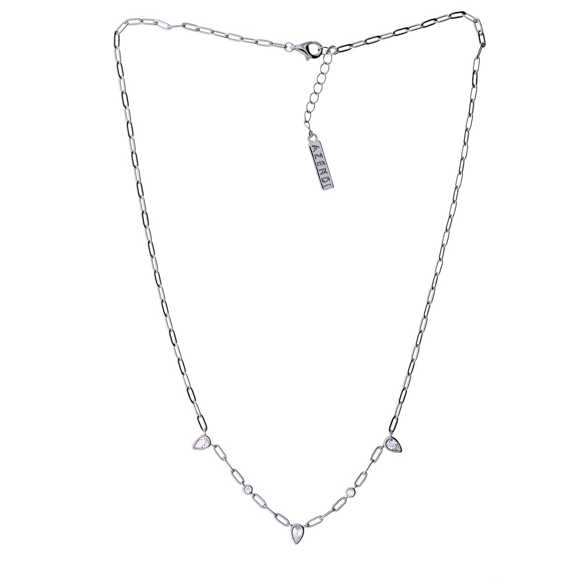 Long Link and Cubic Zirconia Necklace