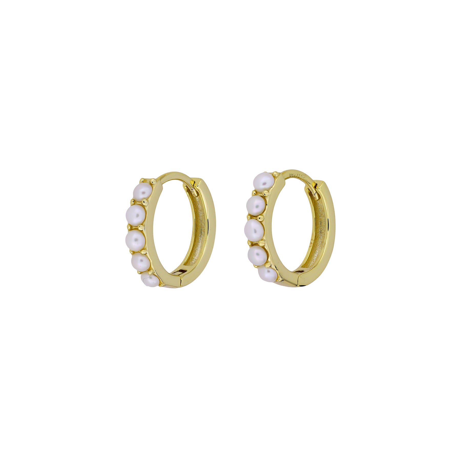 Pearl Hinge Hoop Earrings