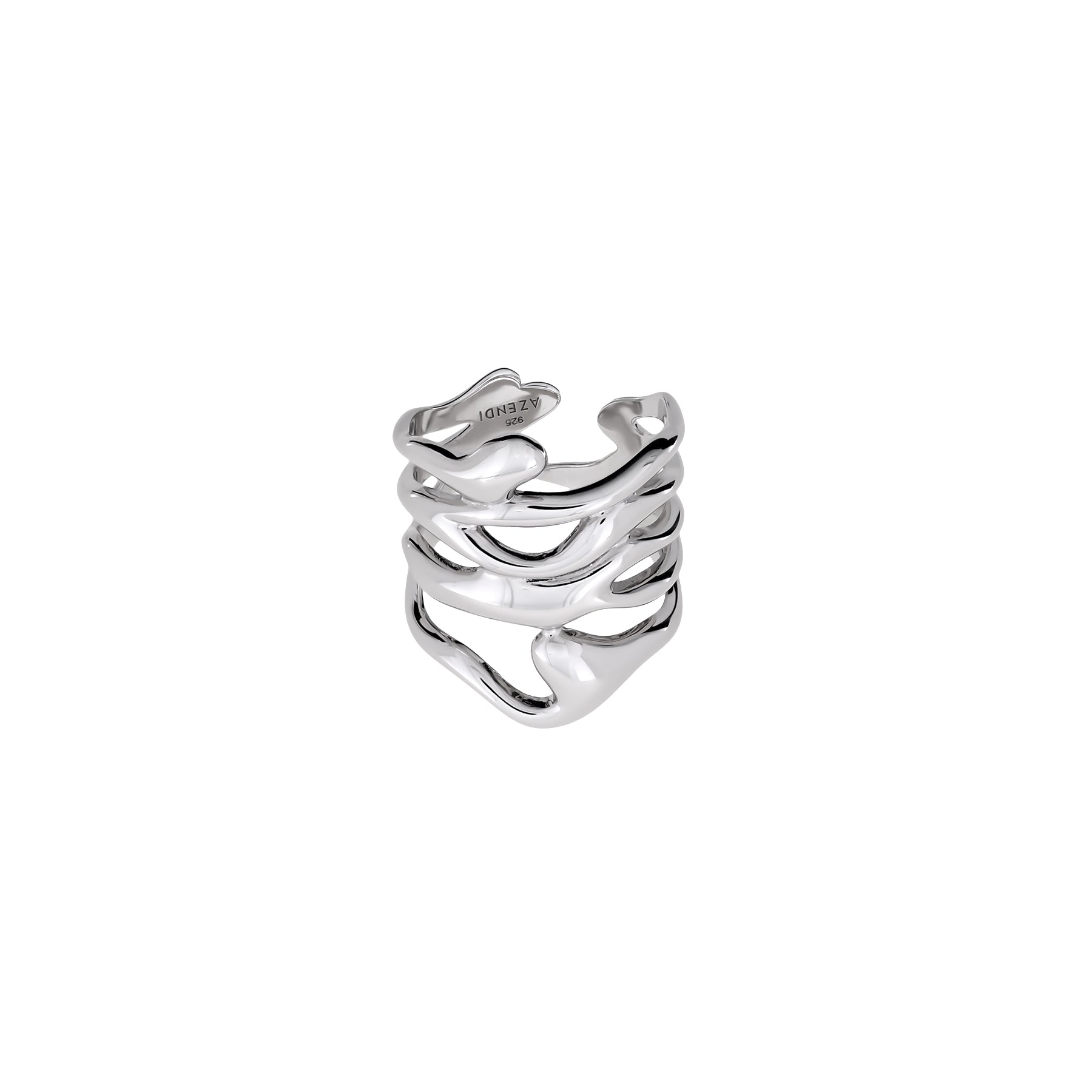Molten Silver Wide Ring