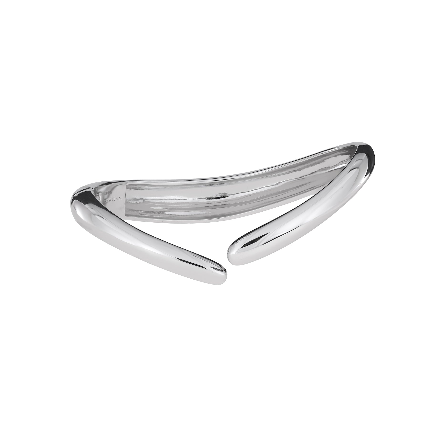 Silver Wave Hinged Bangle