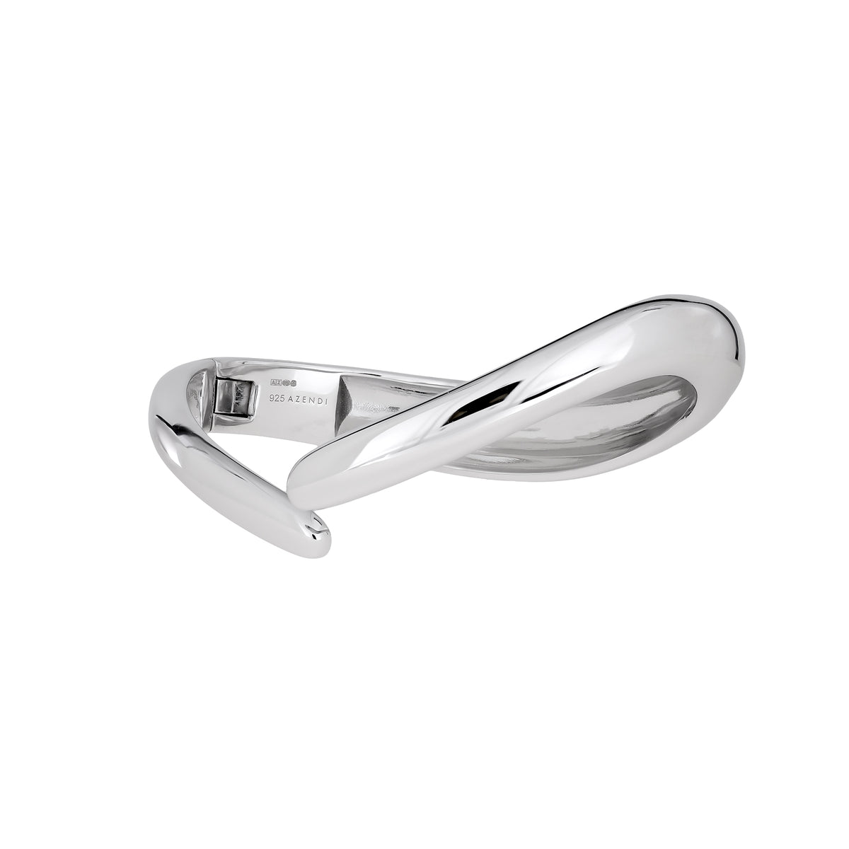 Silver Wave Hinged Bangle
