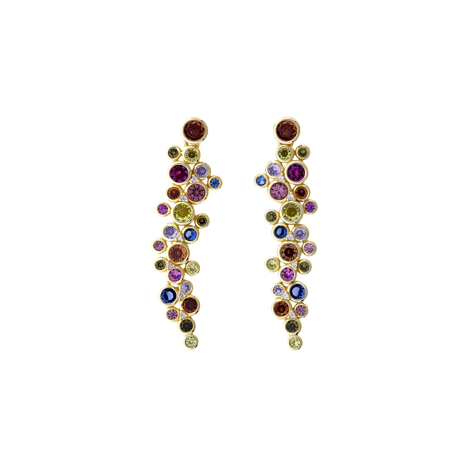 Gold Vermeil Colourful Bubbles Drop Earrings