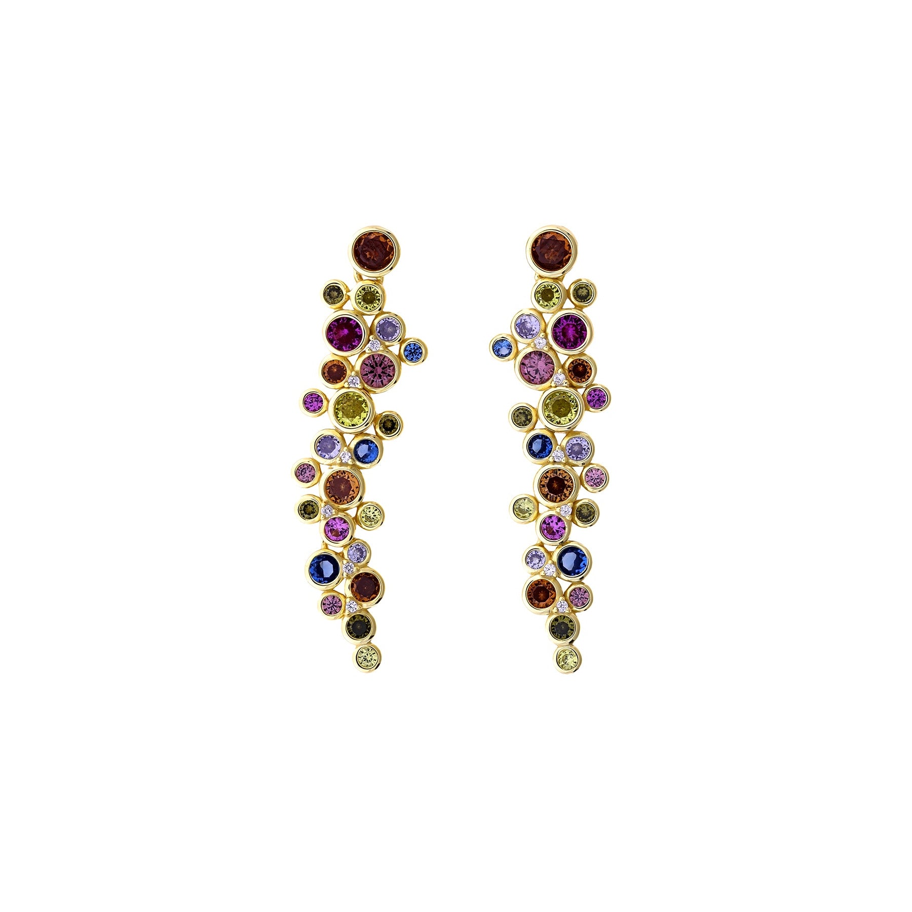 Gold Vermeil Colourful Bubbles Drop Earrings