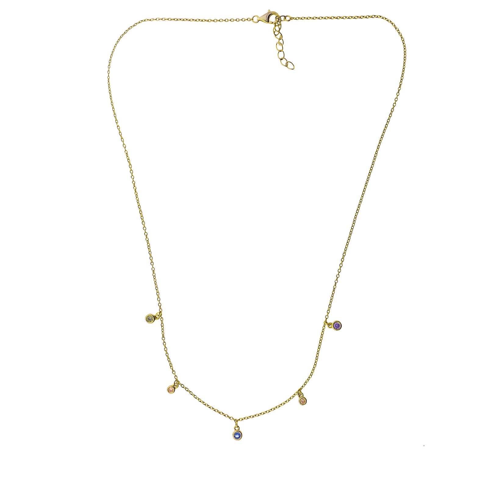 Gold Vermeil Necklace with Colourful Bubbles