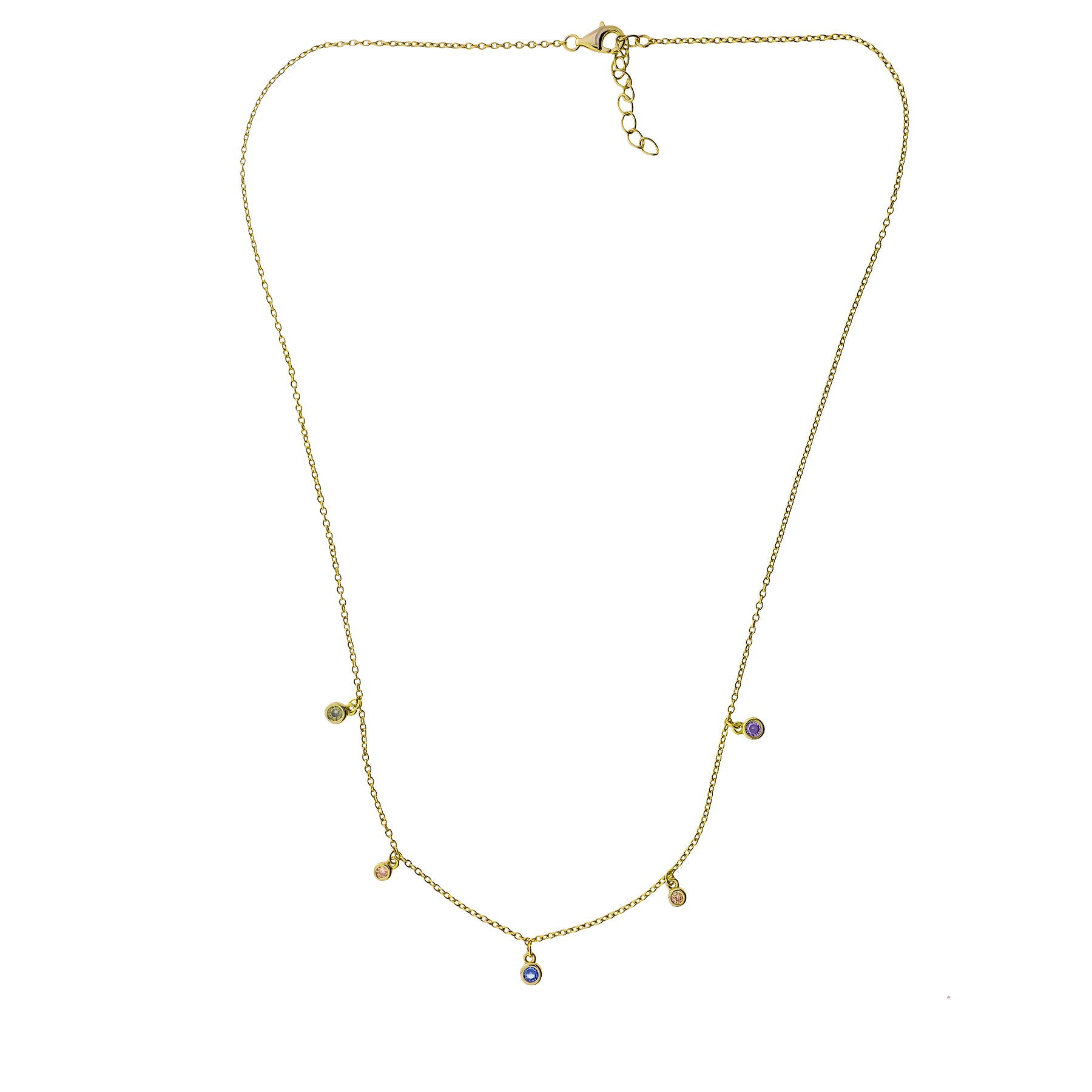 Gold Vermeil Necklace with Colourful Bubbles