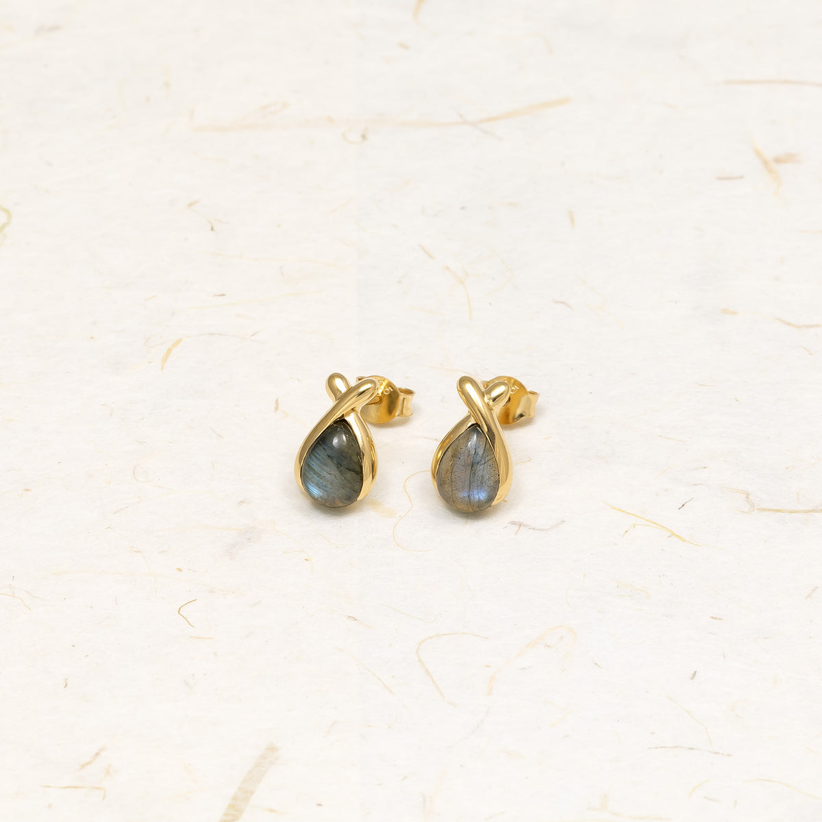 Gold Vermeil and Spectrolite Kisses Stud Earrings