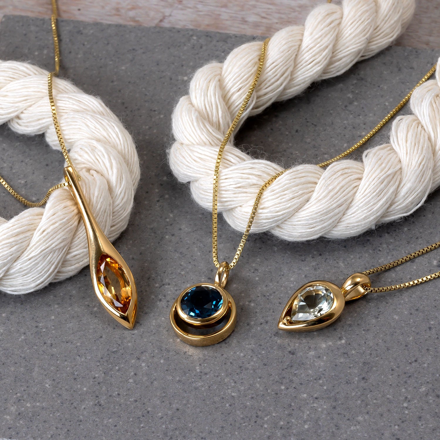 Gold Vermeil & Green Amethyst Teardrop Pendant